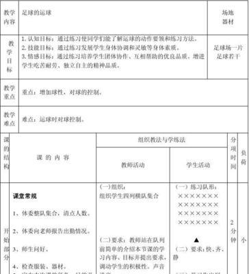 提升足球新人射门技巧的教学教案（让你的射门技巧炉火纯青，轻松进球无压力！）